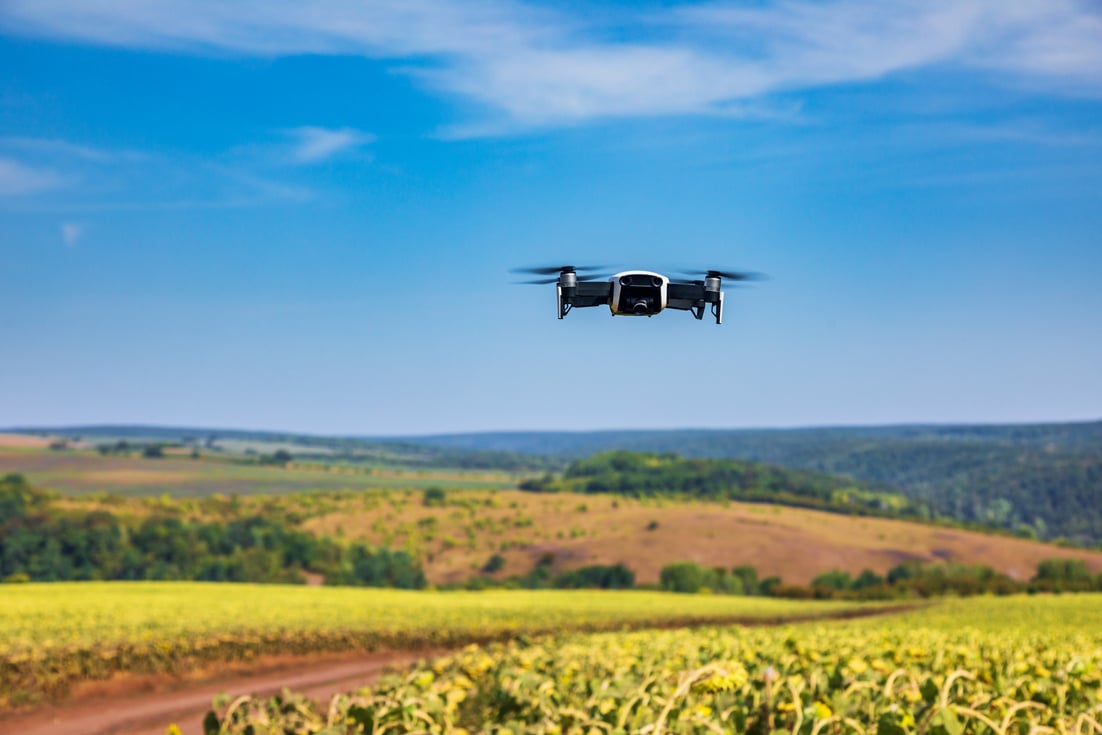 Drone Onver a Field